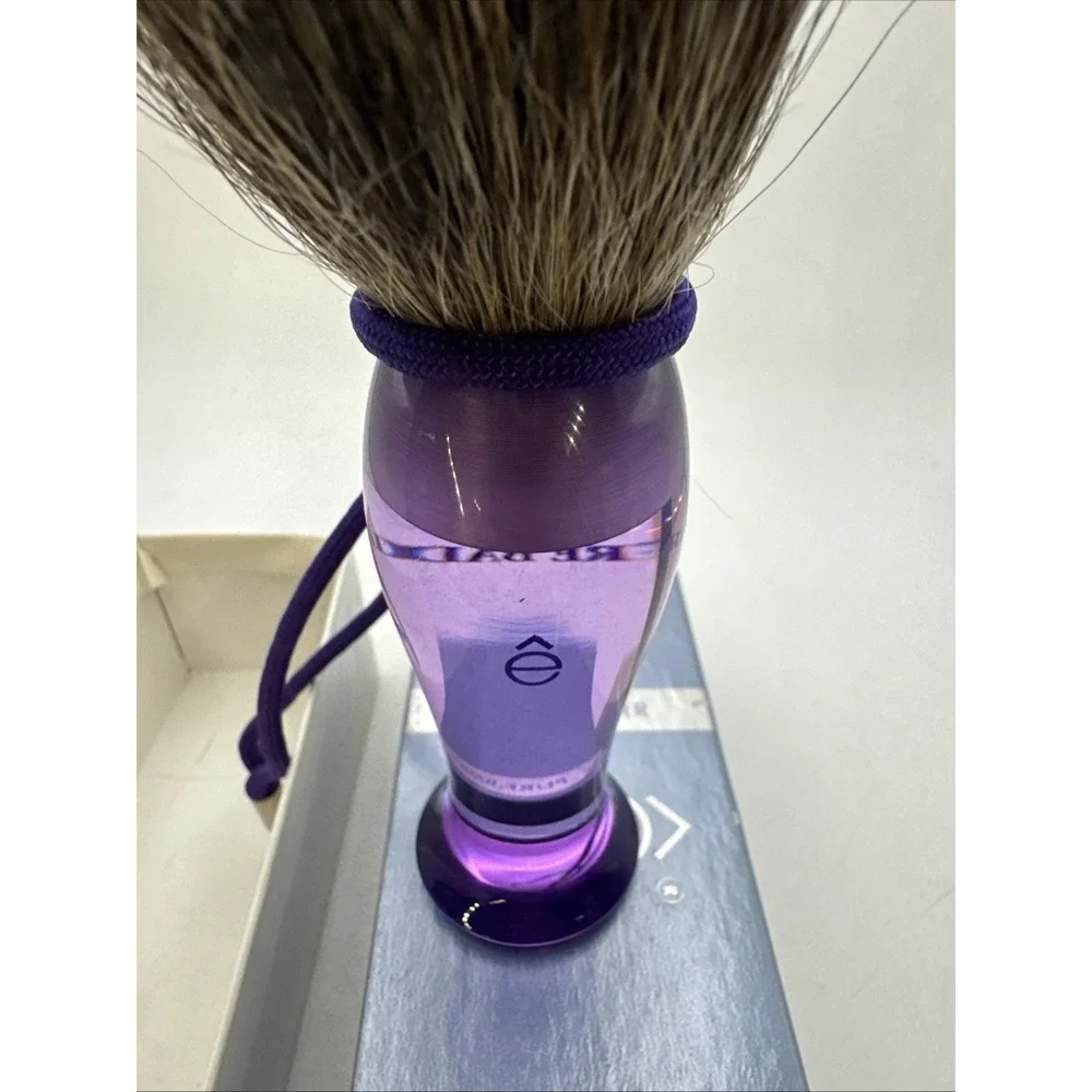 eShave Pure Badger Shaving Brush Purple Clear New